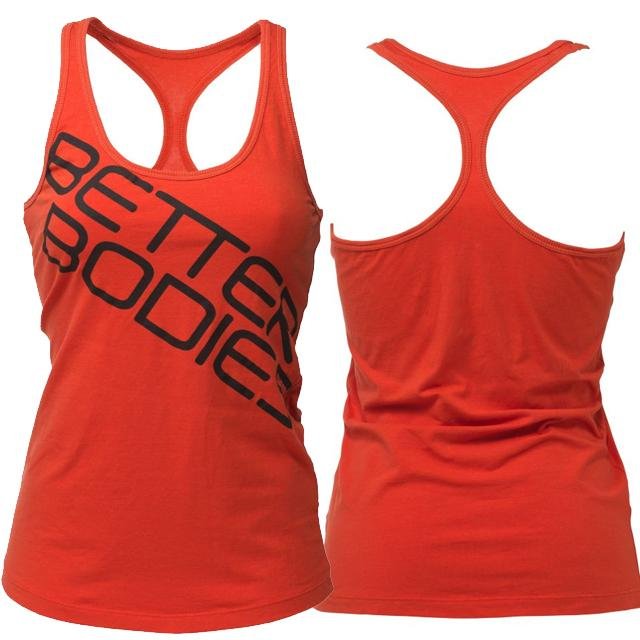 Better Bodies Printed T-Back - Tomato Red - Urban Gym Wear