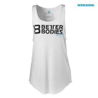 Better Bodies Raw Cut Tank Top - White - Urban Gym Wear