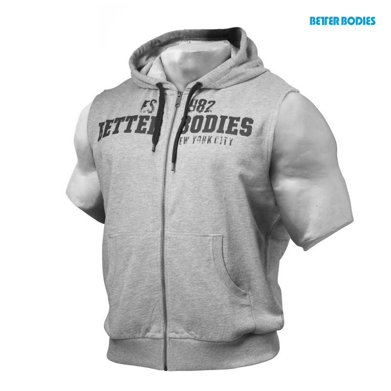 Better Bodies Raw S-L Hood - Greymelange - Urban Gym Wear
