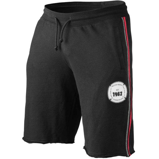 Better Bodies Raw Sweat Shorts - Black-Red - Urban Gym Wear