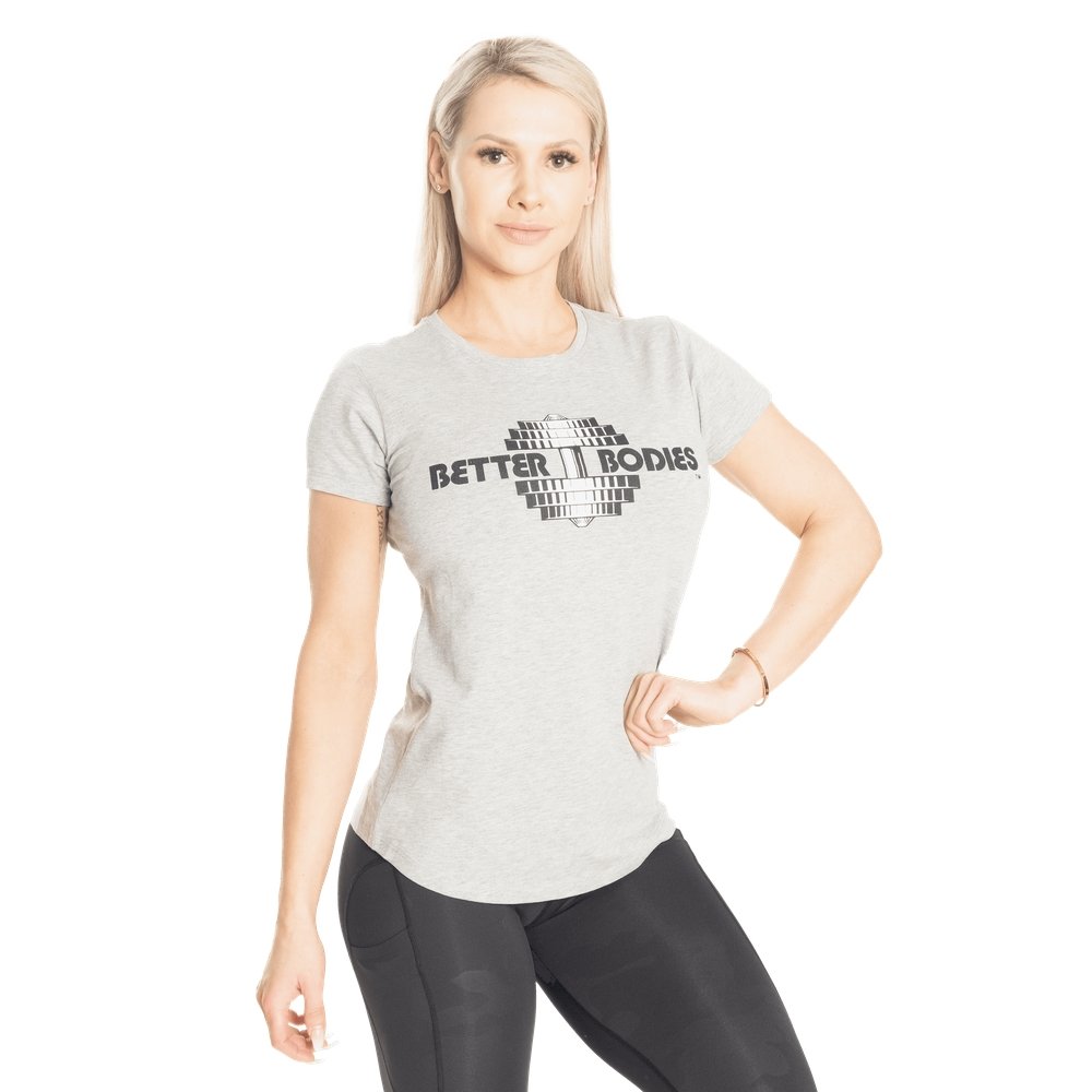 Better Bodies Regular Tee - Light Grey - Urban Gym Wear
