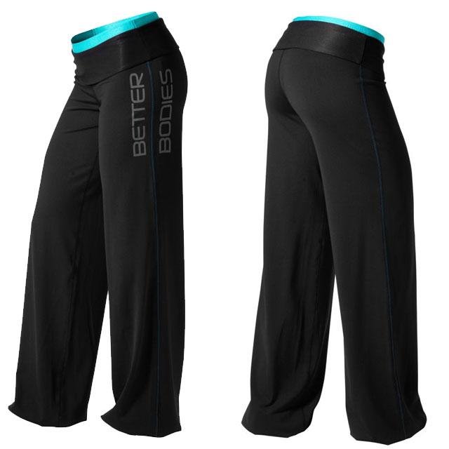 Better Bodies Relaxed Fit Pant - Black-Aqua - Urban Gym Wear