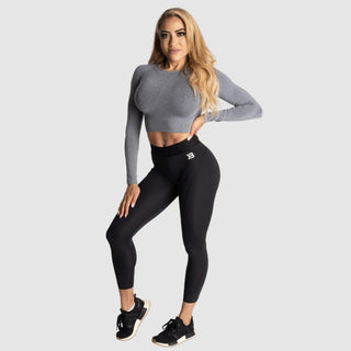 Better Bodies Rib Seamless Crop LS - Grey Melange - Urban Gym Wear