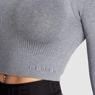 Better Bodies Rib Seamless Crop LS - Grey Melange - Urban Gym Wear