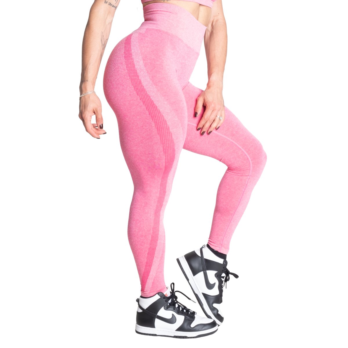Better Bodies Seamless Curve Scrunch Leggings Hot Pink Melange