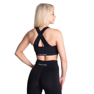 Better Bodies Seamless Scrunch Sports Bra - Black - Urban Gym Wear