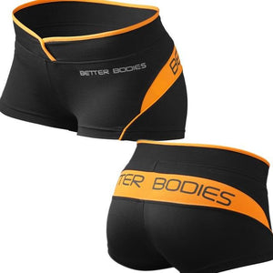 Better Bodies Shaped Hotpant - Black-Orange - Urban Gym Wear