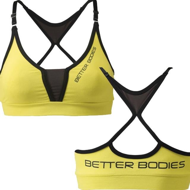 Better Bodies Shaped Short Top - Cyber Yellow - Urban Gym Wear