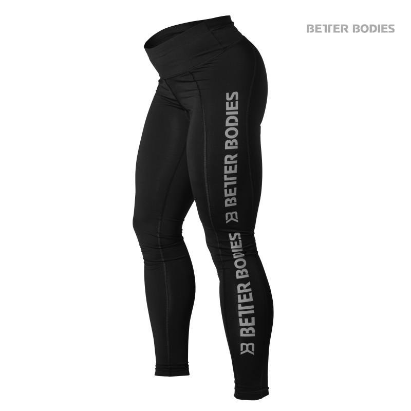 Better Bodies Side Panel Tights - Black-Black - Urban Gym Wear