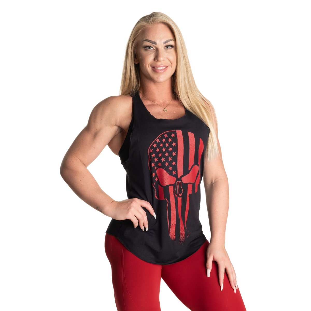 Better Bodies Skull bowery Tank - Black/Red - Urban Gym Wear