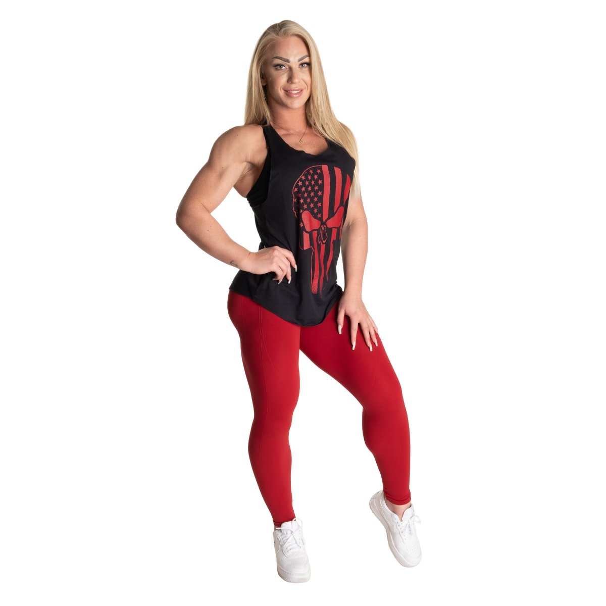 Better Bodies Skull bowery Tank - Black/Red - Urban Gym Wear
