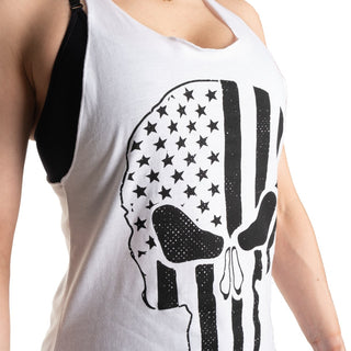 Better Bodies Skull bowery Tank - White - Urban Gym Wear