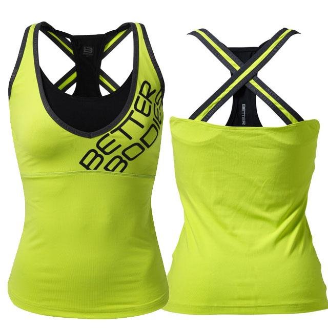 Better Bodies Support 2-Layer Top - Lime - Urban Gym Wear