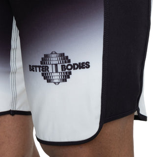 Better Bodies Tapered Board Shorts - Black/White - Urban Gym Wear