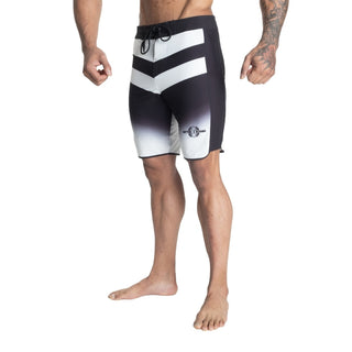 Better Bodies Tapered Board Shorts - Black/White - Urban Gym Wear