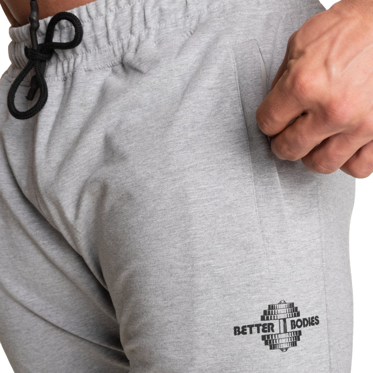 Better Bodies Tapered Sweat Shorts - Light Grey Melange - Urban Gym Wear