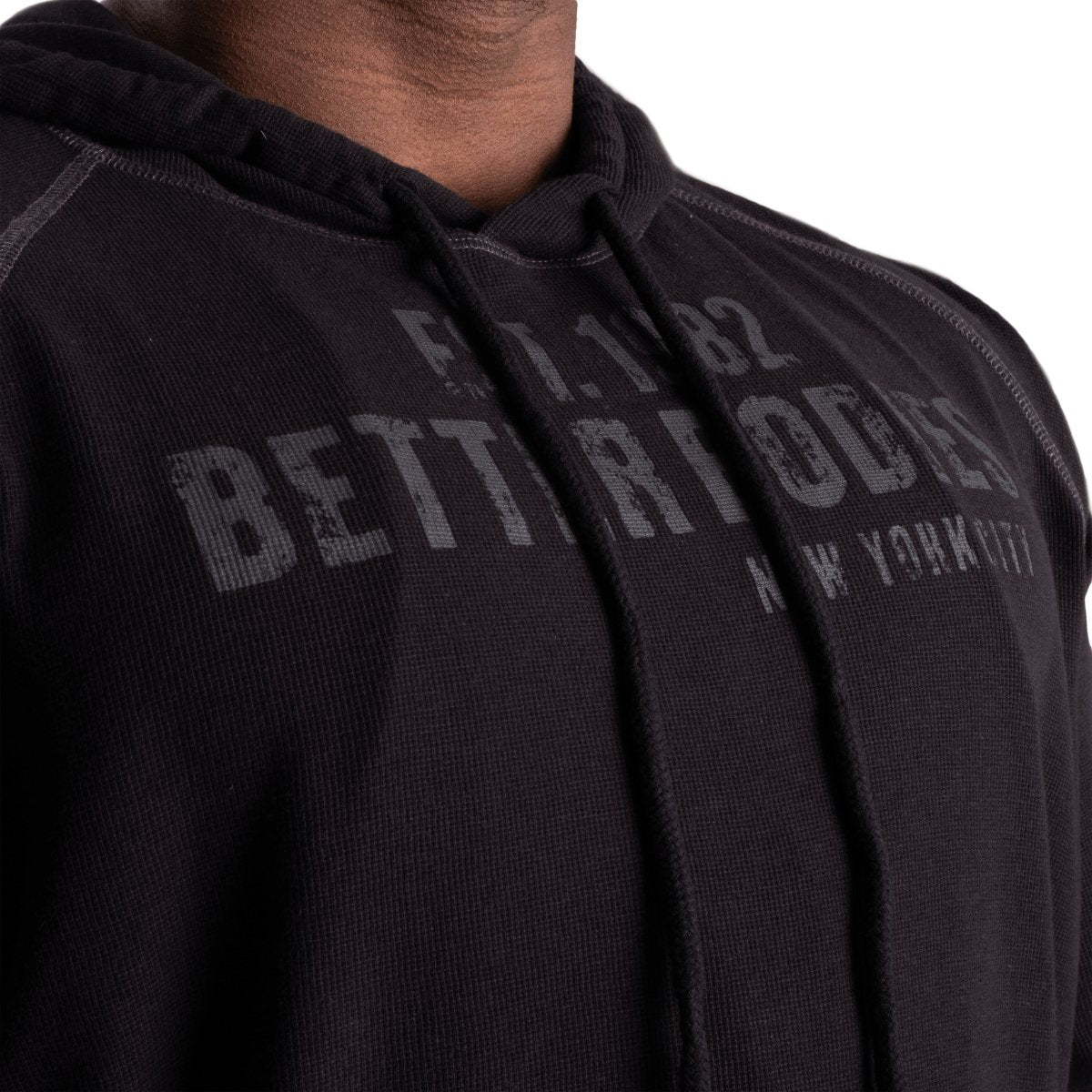 Better Bodies Thermal Hoodie - Black - Urban Gym Wear