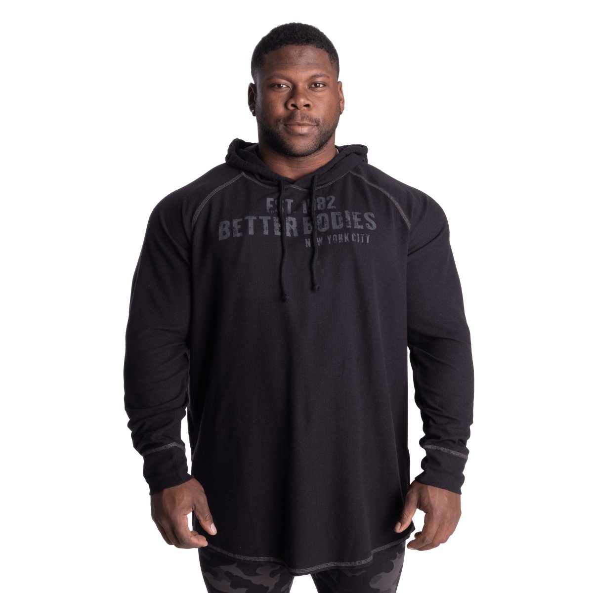 Better Bodies Thermal Hoodie - Black - Urban Gym Wear