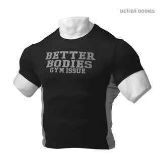 Better Bodies Tight Fit Tee - Black-Grey - Urban Gym Wear