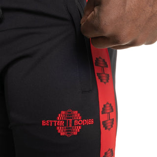 Better Bodies Track Pants - Black/Red - Urban Gym Wear