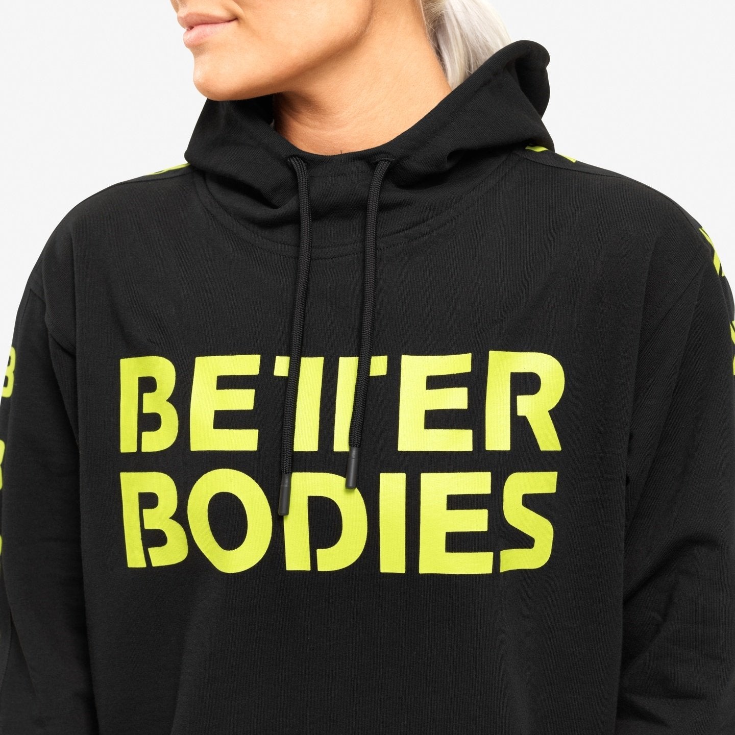 Better Bodies Trinity Hood - Black-Neon - Urban Gym Wear