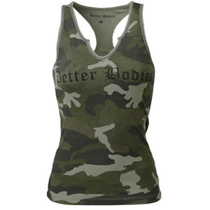 Better Bodies V-Neck Cut Rib Tank - Camoprint - Urban Gym Wear