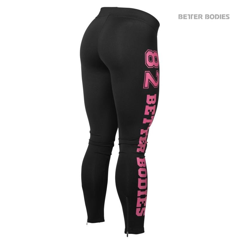 Better Bodies Varsity Tights - Black-Pink - Urban Gym Wear