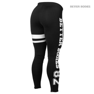 Better Bodies Varsity Tights - Black-White - Urban Gym Wear