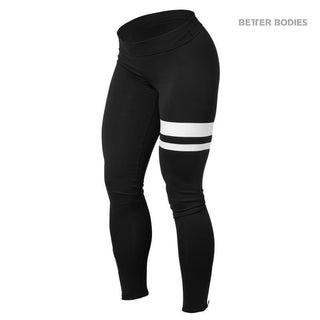 Better Bodies Varsity Tights - Black-White - Urban Gym Wear