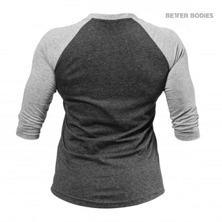 Better Bodies Womens Baseball Tee - Anthracite Melange - Urban Gym Wear