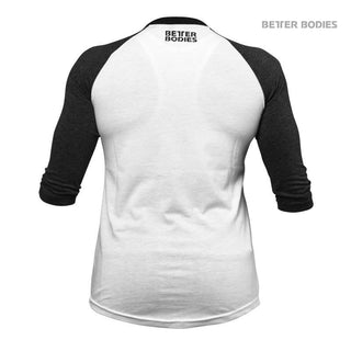 Better Bodies Womens Baseball Tee - Anthracite Melange-White - Urban Gym Wear