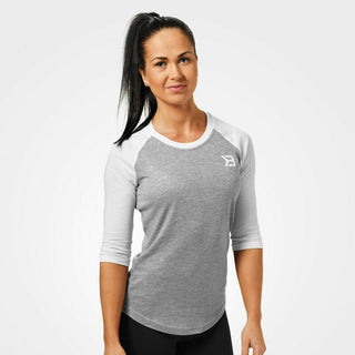 Better Bodies Womens Baseball Tee - Greymelange - Urban Gym Wear