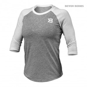 Better Bodies Womens Baseball Tee - Greymelange - Urban Gym Wear