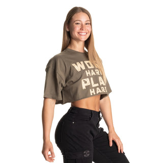Better Bodies Work Hard Onesize Tee - Washed Green - Urban Gym Wear