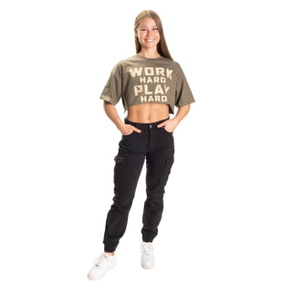 Better Bodies Work Hard Onesize Tee - Washed Green - Urban Gym Wear