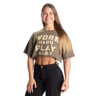 Better Bodies Work Hard Onesize Tee - Washed Green - Urban Gym Wear