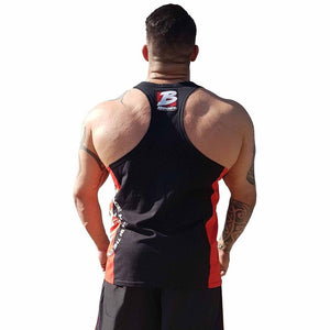 Brachial Tank Top Squat - Black-Red - Urban Gym Wear