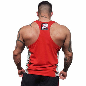 Brachial Tank Top Squat - Red-Grey - Urban Gym Wear
