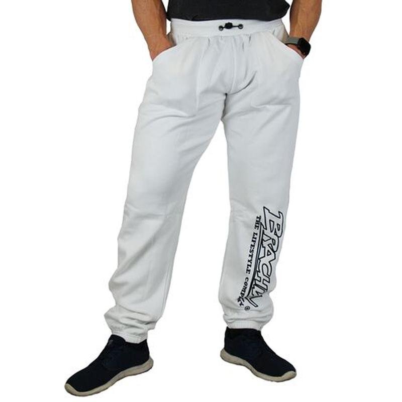 Brachial Tracksuit Trousers Gain- White - Urban Gym Wear