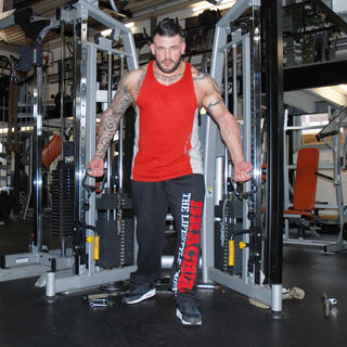 Brachial Tracksuit Trousers Gym - Black-Red - Urban Gym Wear