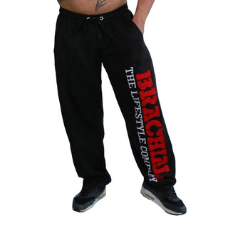 Brachial Tracksuit Trousers Gym - Black-Red - Urban Gym Wear