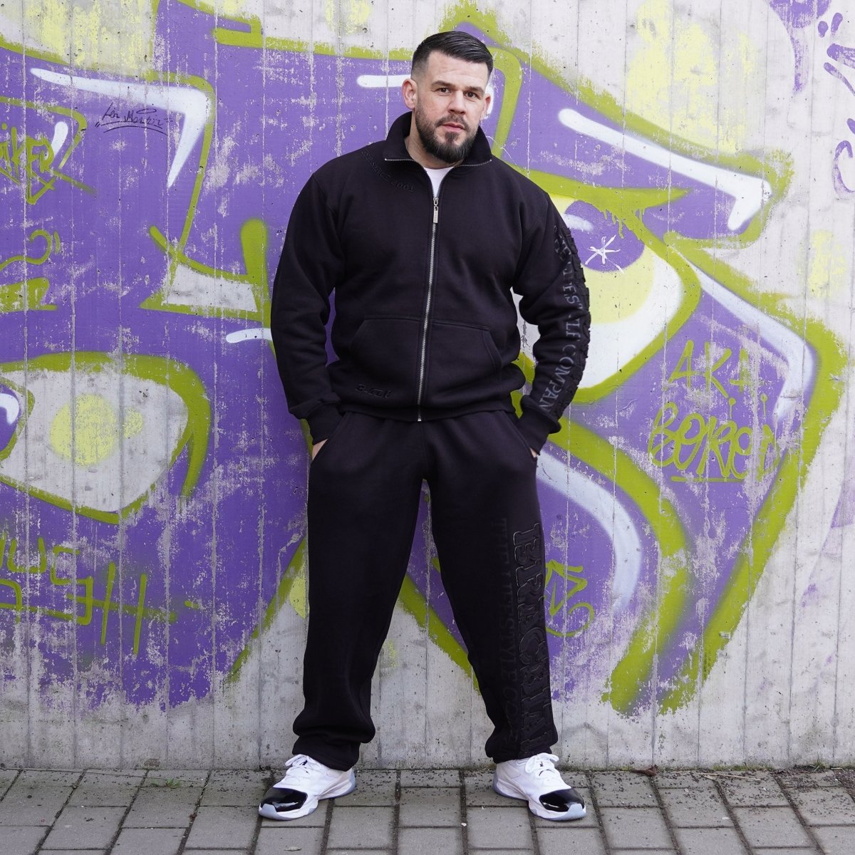 Brachial Tracksuit Trousers Gym - Black/Black - Urban Gym Wear