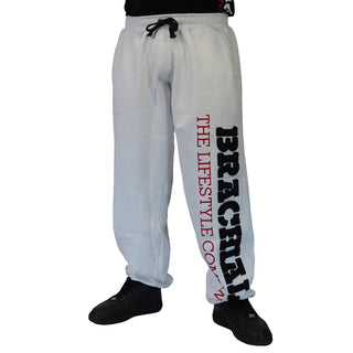 Brachial Tracksuit Trousers Gym - White/Black - Urban Gym Wear