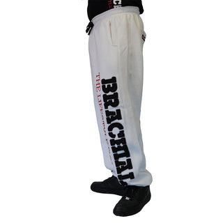 Brachial Tracksuit Trousers Gym - White/Black - Urban Gym Wear