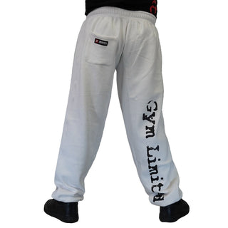 Brachial Tracksuit Trousers Gym - White/Black - Urban Gym Wear