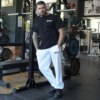 Brachial Tracksuit Trousers Lightweight - White - Urban Gym Wear