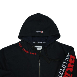 Brachial Zip Hoodie Gym - Black-Red - Urban Gym Wear