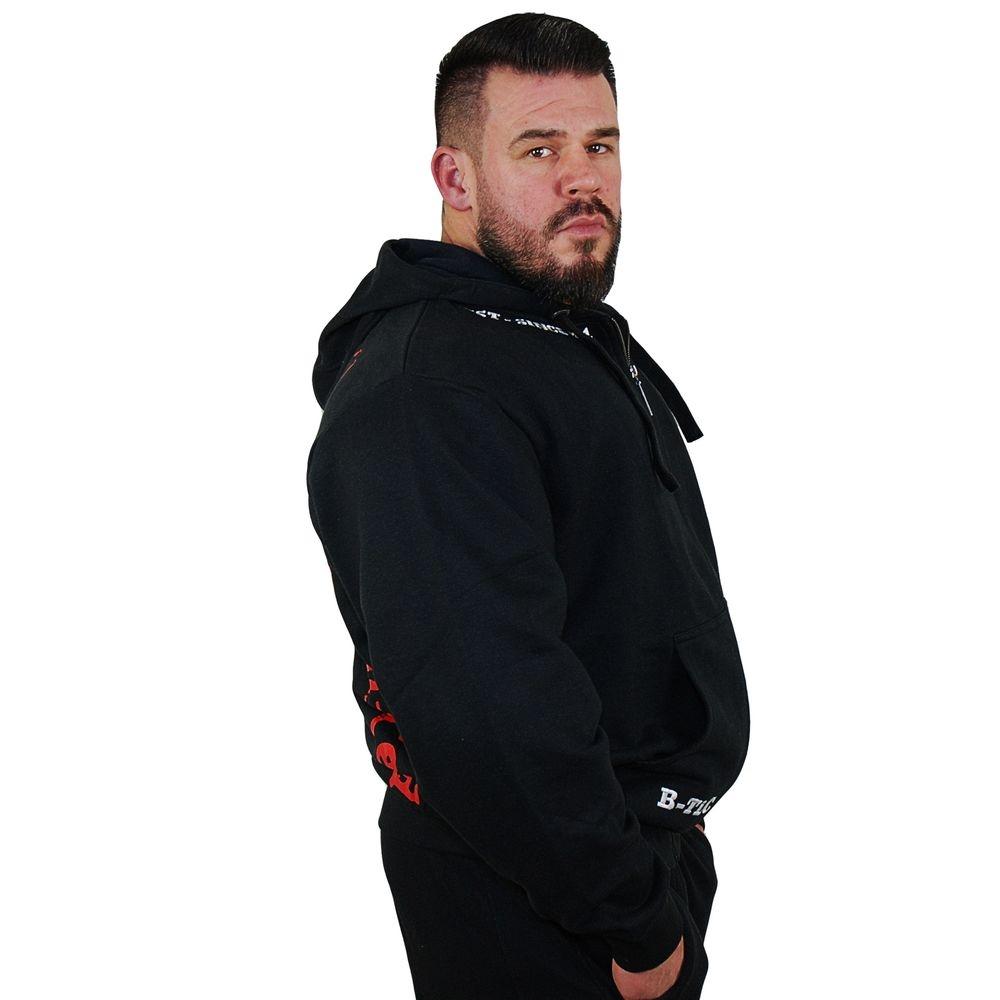 Brachial Zip Hoodie Gym - Black-White - Urban Gym Wear