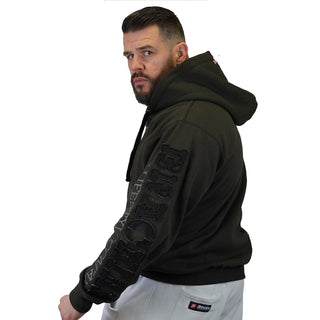 Brachial Zip Hoodie Gym - Dark Mocha/Black - Urban Gym Wear