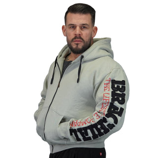 Brachial Zip Hoodie Gym - Light Grey/Black - Urban Gym Wear